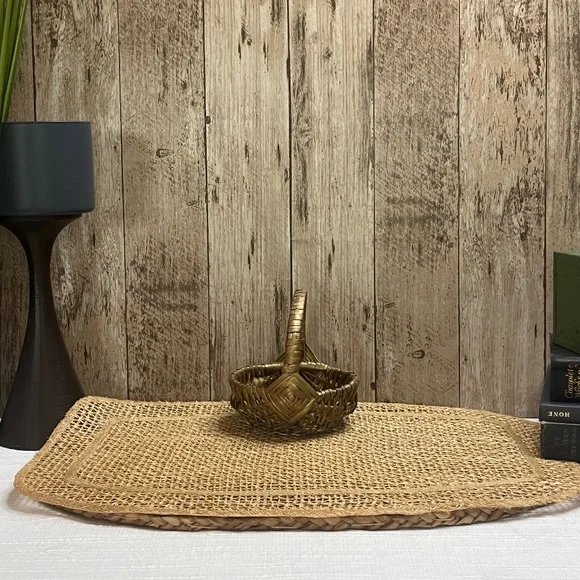 Vintage Mini Wicker Basket With Handle | Rustic Farmhouse Cottage Decor - Picture 3 of 5